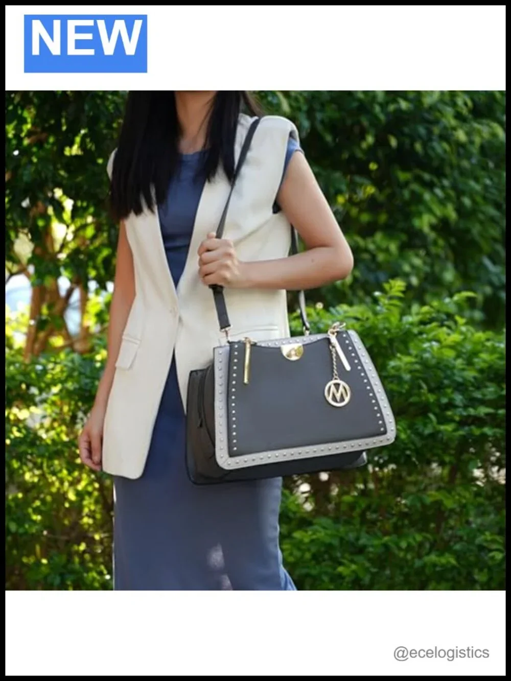 Vegan Leather Satchel Bag for Women, Crossbody Shoulder Handbag Purse
